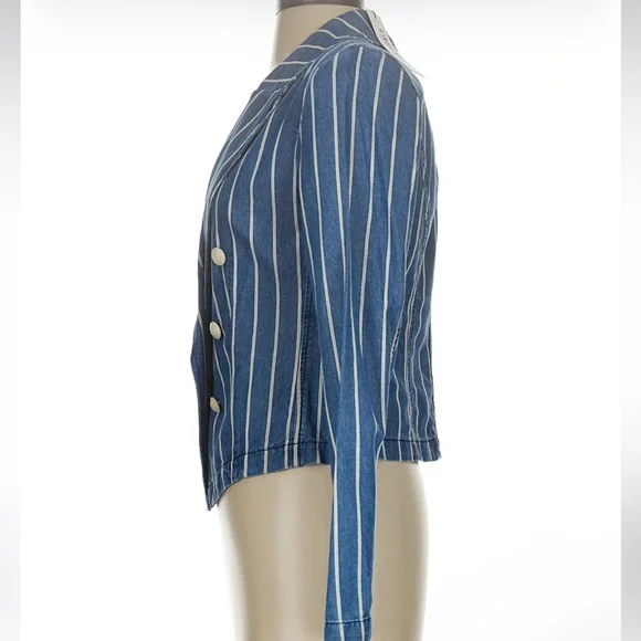 L'Agence Wayne Cropped Denim Jacket NWT - Picture 9 of 11